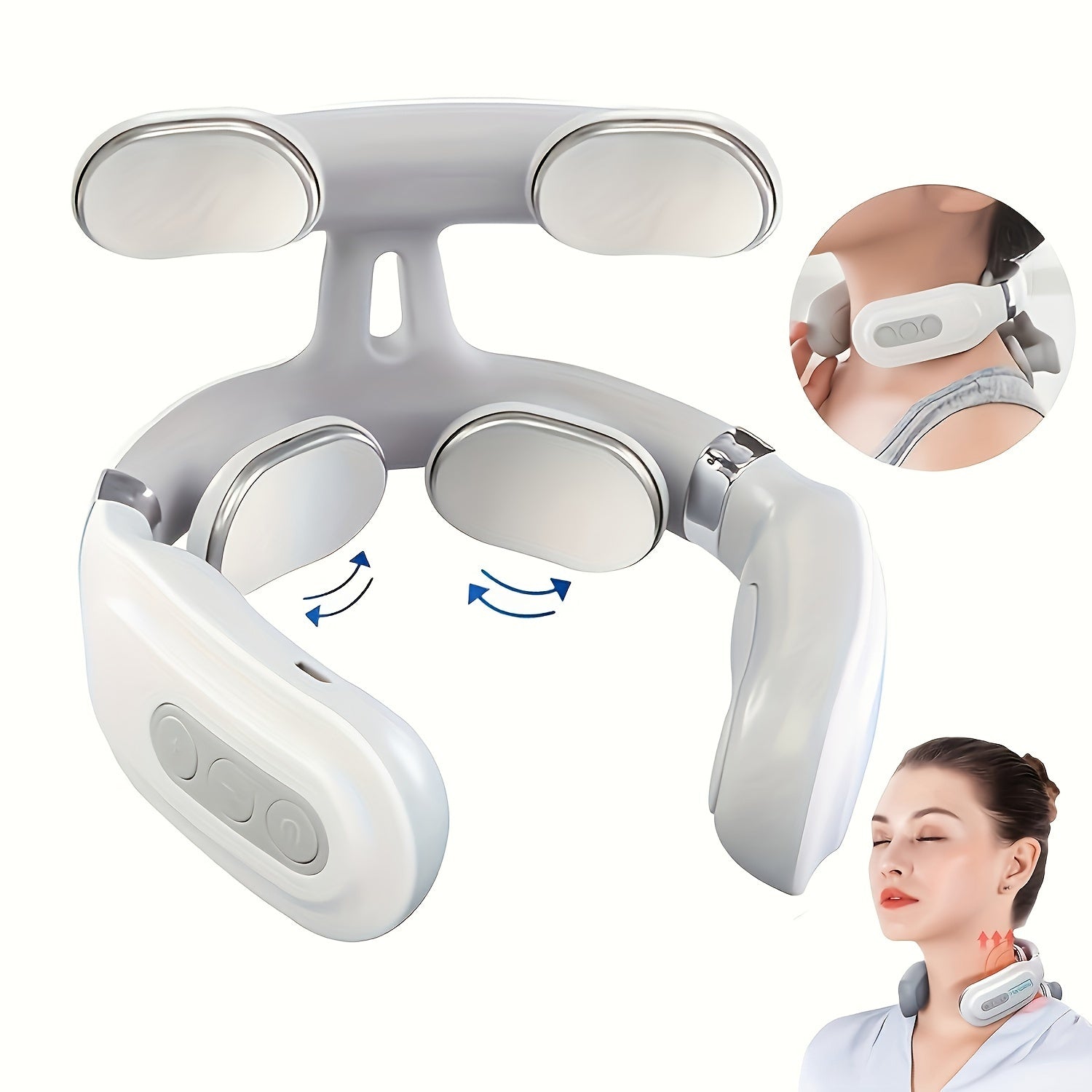 Portable Smart Neck & Shoulder Massager - Rechargeable Lithium Battery, Ideal Gift for Men & Women