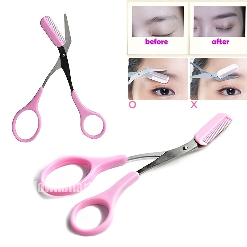 Eyebrow Trimmer Scissor With Comb Lady Woman Men Hair Removal Grooming Shaping Stainless Steel Eyebrow Remover Makeup Tool