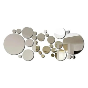 26 pcs 3D Acrylic Mirror Wall Sticker Round Mirror DIY Bedroom Bathroom and TV Background Room Sticker Wall Decoration