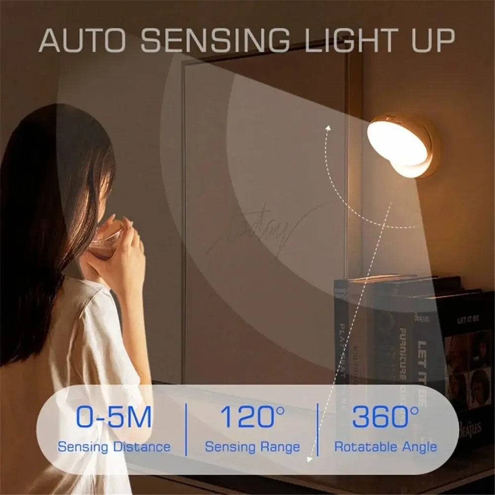 LED Night Light USB Charging Intelligent Human Induction For Bedside Cabinet Home Wardrobe Lighting Motion Sensor Light Led Lamp