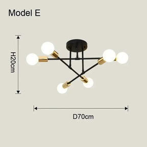 Nordic Minimalist Pendant Light Ceiling Lamp LED Chandelier Suitable for Bedrooms Living Rooms Black Gold Lighting Decoration